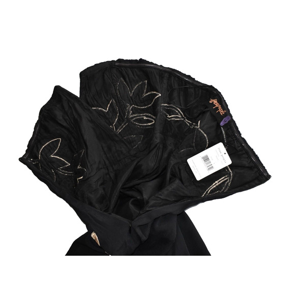 B2 NWT FREE PEOPLE Black Floral Embroidered Strapless Mini Dress Size 4 $250 - Picture 5 of 7